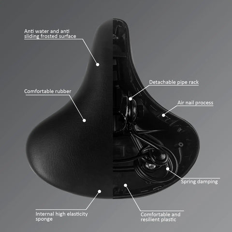 Kids Bike Seat For 18 20 And 24 Inch Bicycles Replacement Saddle With Extra Cushion, showing internal structure and materials