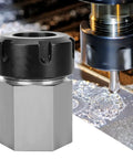 Premium Through Hole Hex Collet Block With Square Shank Chuck Holder For CNC Lathe And Engraving Machines, tool steel construction.