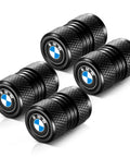 Universal Aluminum Tire Valve Stem Caps, Four Pack, Durable, Corrosion Resistant, Easy Install Air Valve Covers For Cars, SUVs, Trucks, Motorcycles, Bikes, Black