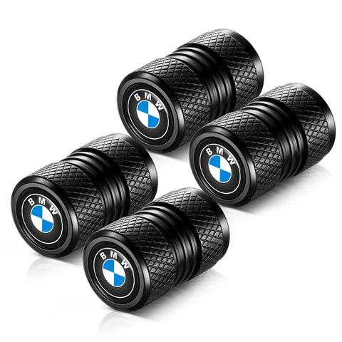 Universal Aluminum Tire Valve Stem Caps, Four Pack, Durable, Corrosion Resistant, Easy Install Air Valve Covers For Cars, SUVs, Trucks, Motorcycles, Bikes, Black