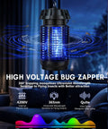 All Season Bug Zapper For Indoor And Outdoor Use With 4200V Electric Grid Waterproof Mosquito Killer 365nm UV Light 20W Power One Button Easy Operation For Home Patio Yard Camping