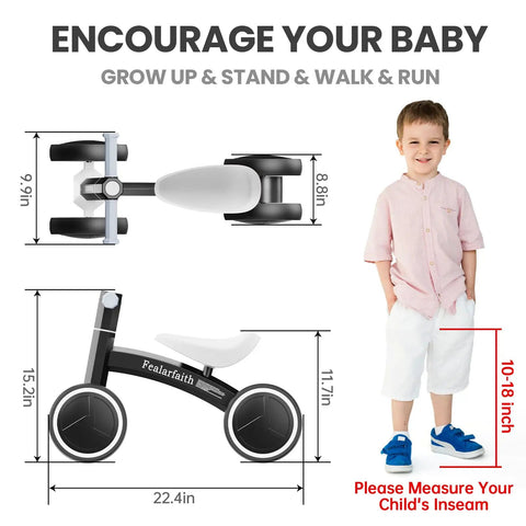 Diagram of Toddler Balance Bike With Four Colorful LED Wheels That Light Up When They Move No Batteries Needed Great First Bike For 10 To 36 Month Boys And Girls Black.