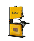 Pro Grade 9 Inch Benchtop Band Saw With 3.5 Amp Motor And Dual Speed Settings At 1700 And 2500 SPM For Clean Cuts Plus Built In LED Work Light, side view showing features.