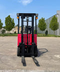 Heavy Duty Electric Forklift Truck, EV Powered Counterbalance Rig For Warehouses And Logistics, Smooth Operator With One To Five Ton Capacity viewed from rear.
