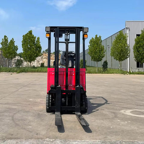 Heavy Duty Electric Forklift Truck, EV Powered Counterbalance Rig For Warehouses And Logistics, Smooth Operator With One To Five Ton Capacity viewed from rear.