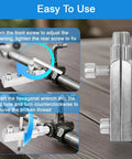 Easy Out Stripped Screw Extractor Set For One Half Inch To One Inch Damaged Screws Bolts And Broken Pipes Heavy Duty Carbon Steel Tool Kit For DIYers And Pro Plumbers in use, showing adjustable design on screws and pipes.