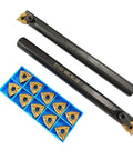 ASZLBYM 5/8'' x 7'' indexable boring bars with 10 WNMG080404-CM carbide inserts in blue insert case