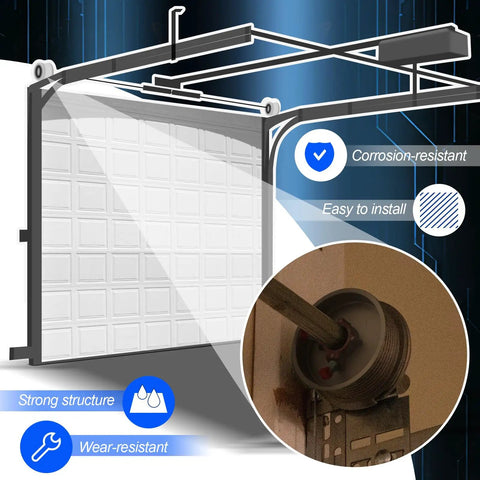 Garage Door Parts Installation Bundle Kit For 16 By 7 Feet Overhead Doors with brackets, cables, hinges, rollers, corrosion-resistant features.