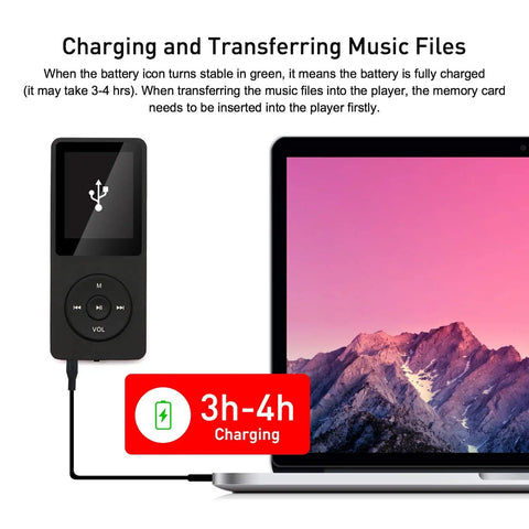 32GB MP3 Player With Voice Recorder And Speaker For On The Go Listening Crisp HiFi Lossless Sound On A Handy 1 8 Inch HD Screen connected to laptop