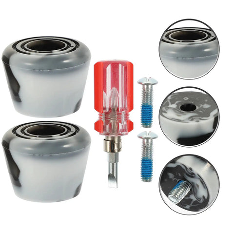Replaceable Roller Skate Toe Stopper Brake Plug Set With Screws And Screwdriver For Quad Skates Black And White Brake Accessories