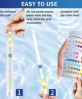 Instructions on using 9 In 1 Aquarium Test Strips 150 Count Fish Tank Water Testing Kit for accurate readings.