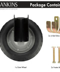 8 Inch Rubber Gate Wheel Caster For Swing Gates Heavy Duty Gate Helper Side Mount with U-bolt shim plate and fasten bolts