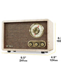 Retro Wood Bluetooth Radio With Built In Speakers And Wireless Streaming Walnut Finish, Vintage Vibe With Rotary AM FM Tuning Dial