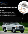 Timing Belt Kit With Water Pump For 1995 To 2004 Tacoma 4Runner Tundra T100 3 4 L V6 5VZFE DOHC in a silver car setting