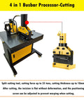 Beast Mode Heavy Duty 4 In 1 Electric Hydraulic Busbar Processing Machine with cutting attachment, 35 ton capacity, 110V power