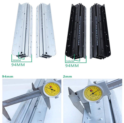 Beefy Heavy Duty Drawer Slides With Ball Bearings Full Extension Steel Guides For 130 Kg Load dimensions measurement