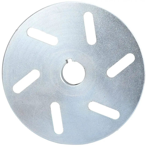 Heavy Duty 6 Inch Mechanical Brake Disc Rotor One Inch Bore Quarter Inch Keyway for Manco ASW Buggies, metal design.