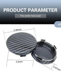 Premium Snap On Wheel Hub Center Caps For Universal Fit, Carbon Fiber Black Look, 2.36 inch size with secure snap fit, heavy duty ABS.