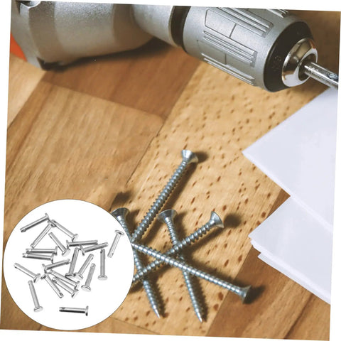 Heavy Duty Stainless Steel Clevis Pins Set, 20 Pc DIY Fastener Kit shown with drill on wooden surface