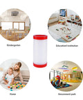 Door Pinch Guard For Babies And Kids Heavy Duty Door Hinge Cover surrounded by different child-friendly settings like home and kindergarten.