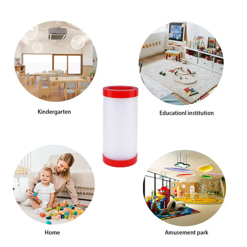 Door Pinch Guard For Babies And Kids Heavy Duty Door Hinge Cover surrounded by different child-friendly settings like home and kindergarten.