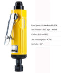 Compact Air Die Grinder With One Quarter And One Eighth Collets grinds out lightning speed at 22000 RPM against a white background.