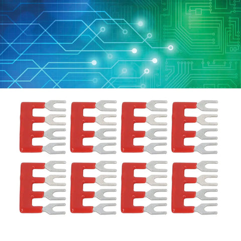 Cuttable Fork Type Jumper Block Terminal Strips 100V 15A Pack Of 15 With PVC Flame Retardant Shell Premium Copper Conductor