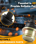 Honda TRX300FW Ball Joints Upper Or Lower M12x1.25 For Fourtrax 300 4x4 1988 To 2000 Pack Of 4 With Castle Nut Pin And Snap Ring Replacement Parts Beefed Up For Easy Install, black ball joint close-up
