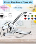 Three Sixteenth Inch Grommet Tool Kit Eyelet Plier Set Hand Punch Grommet Press with 200 Eyelets Multicolor