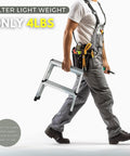 2 Step Aluminum Folding Ladder For Home And Kitchen, Grab And Go Lightweight Portable Step Stool With Wide Pedals, Compact Metal Ladder For RV And SUV, Garage Use, Supports Up To 330 Lbs. Folded at 4 lbs