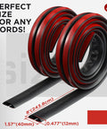 16 Ft Silicone Floor Cord Cover 2 Piece Set Cable Protector black cut to fit design coiled with red accents