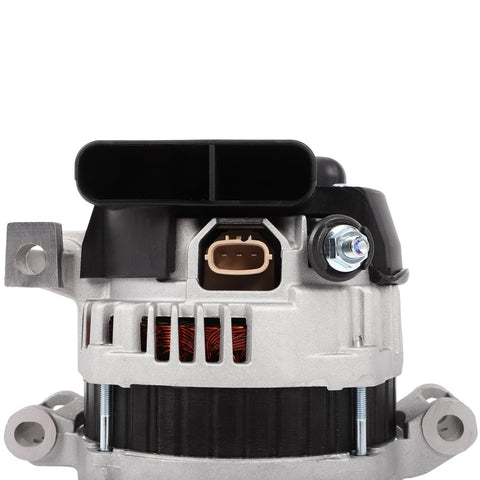 Front view of 110 Amp 12V Alternator With CW Pulley For Mazda 5 2.5L 2012 To 2015 And CX7 2.3L 2007 To 2012 And CX7 2.5L 2010 To 2011 Replacement