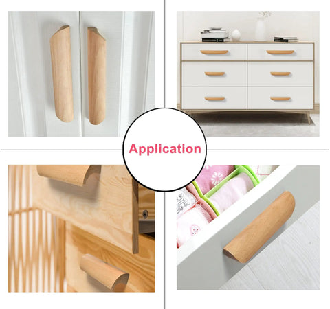 Solid Wood Cabinet Handles 5 Inch, 4 Pack Drawer And Wardrobe Pulls For Furniture And Cabinetry applied to kitchen and dresser drawers.