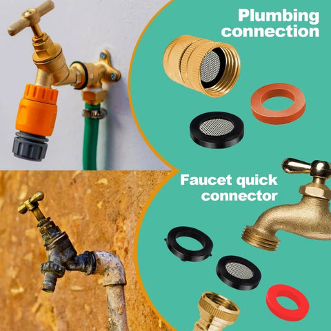 All In One Faucet Washer Kit With O Rings And Plumbing Gaskets, plumbing and faucet quick connection setup shown