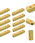 Folding Miniature Furniture Hinges 90 Degree Zinc Alloy Rust Resistant Set Of 10 Dope Easy Install, gold set with close-up detail