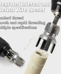 Close-up of Three Piece PVC Pipe Threader Kit For DIY Pros And Handy Folks Dual Function Internal And External Threading For One Half Inch Three Quarter Inch And One Inch Plastic Pipes Electric Drill Compatible Plumbing Tool Set For PVC PPR ABS Repair.