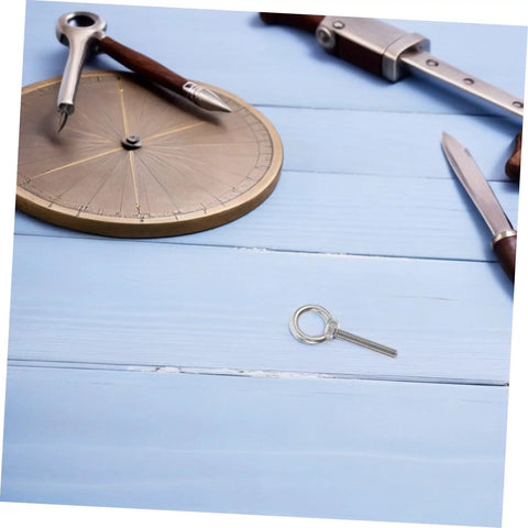 Long Reach M10x60 Eye Bolts Built Tough For Concrete And Machinery Mounting With Shoulder, Closed Hook For Easy Chain Linking, Deep Anchorage, Stainless Steel Construction For Heavy Duty Use shown with stainless steel eye bolt