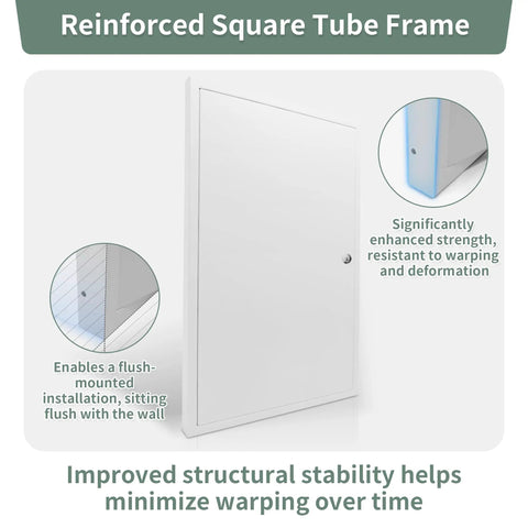 Reinforced square tube frame of Top Grade Flush Mount Access Panel For Drywall Walls 24X36 Inch hidden steel door.