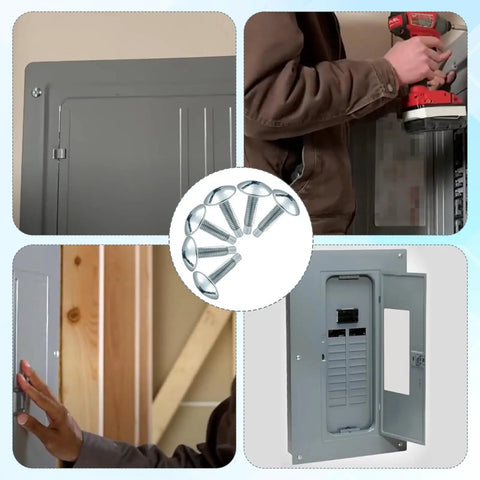 Load Center Panel Cover Replacement Screws Top Shelf Zinc Coated Steel Heavy Duty Fix For Square D S106 installed in breaker box.
