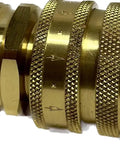 Solid Brass Garden Hose Quick Connector Made In The USA Heavy Duty Quick Connect Fitting For Five Eighths Inch And Three Quarter Inch Hoses