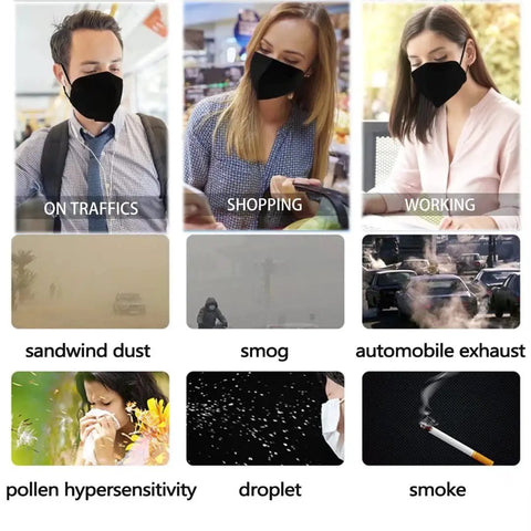 Premium KN95 Face Masks 50 Pack for Adults Five Ply Disposable Breathable Filtration for Dust and Particles image