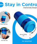 Next Level Insulated 16 Oz Travel Mugs Set Of 2 With Spill Resistant Lids showing secure-fitting lid and anti-slip grip design.