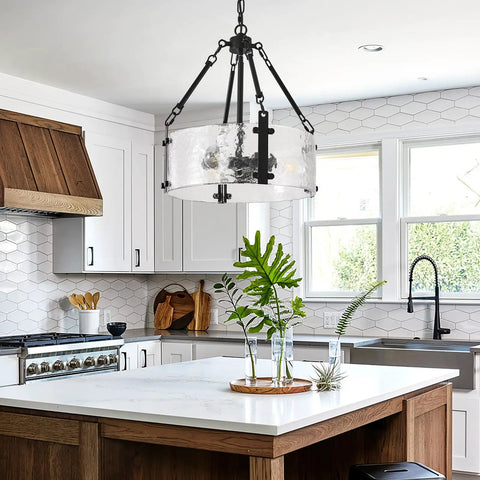 Dope Mid Century Modern Sputnik Ceiling Light Fixture Chandelier Industrial Semi Flush Mount Pendant Lighting in a kitchen