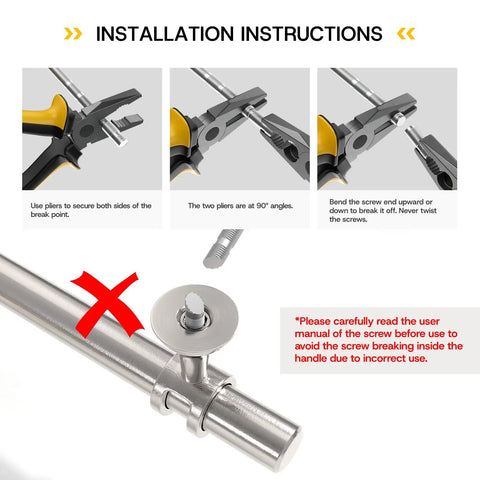 Installation instructions for Brushed Nickel Cabinet Handles And Drawer Knobs 5 Pack Zinc Alloy Furniture Pulls