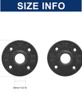 Straight Up Heavy Duty Black Pipe Flange Fitting Set For Wall Mount Towel Bar, Vintage Rustic Farmhouse Decor, size info of flanges.