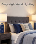 Set Of 2 Modern Ceramic Table Lamps Navy Blue Diamond Texture Farmhouse Vibe 25 Inch Nightstand Lamps For Bedroom And Living Room 3 Way Dimmable With Bulbs Included Stain Resistant Finish Weighted Base on bedroom nightstands