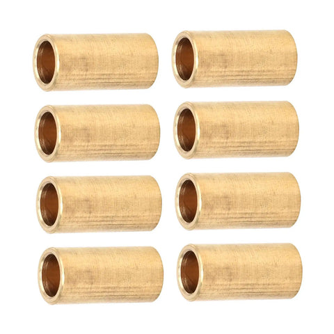 8 Pcs Bronze Bushing Copper Sleeve Wear Resistant High Load Capacity For Electrical Equipment Household Equipment Printing Machinery And Machine Tools No Lubrication Required For High Speed Sliding, arranged in two rows against a white background.