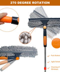 All in One Window Cleaning Kit With Twenty Foot Reach Squeegee Duster and Rotatable Pole close-up of 270-degree rotation feature
