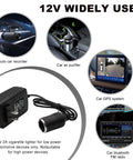 Heavy Duty Plug And Play AC To DC Converter With Solid Car Cigarette Lighter Adapter for auto recorder, air purifier, GPS.