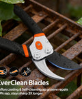 Heavy Duty Pruning Shears 8.5 Inch Pro Garden Pruner with Jam-Proof Spring on rusted metal surface